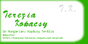 terezia kopacsy business card