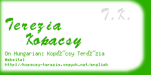 terezia kopacsy business card